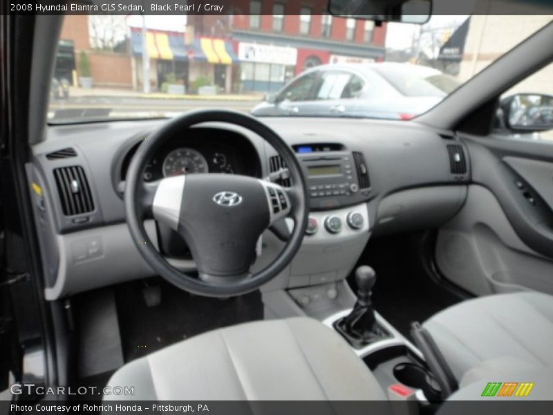 Black Pearl / Gray 2008 Hyundai Elantra GLS Sedan