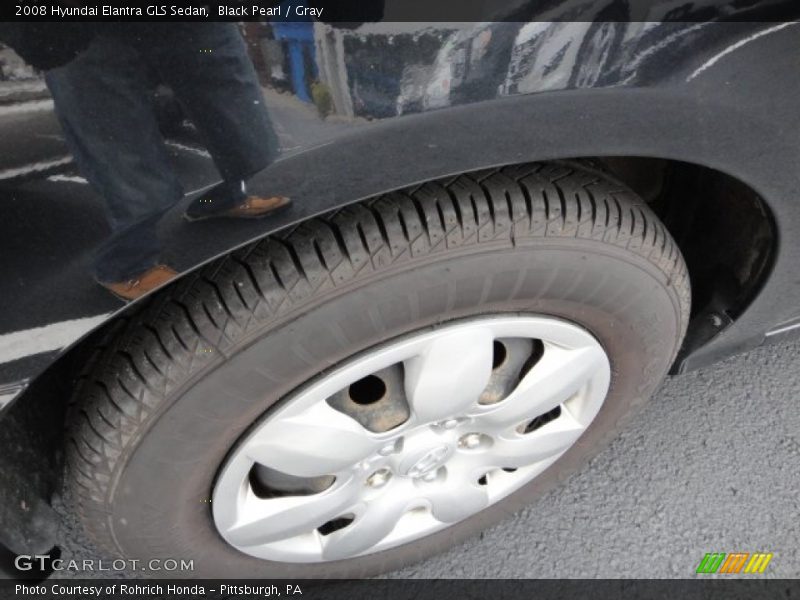 Black Pearl / Gray 2008 Hyundai Elantra GLS Sedan