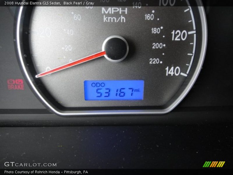 Black Pearl / Gray 2008 Hyundai Elantra GLS Sedan