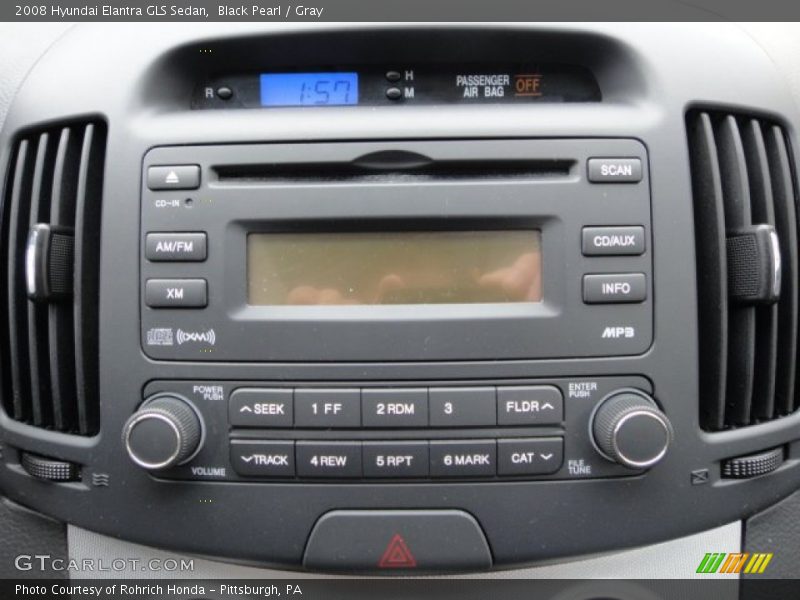 Black Pearl / Gray 2008 Hyundai Elantra GLS Sedan