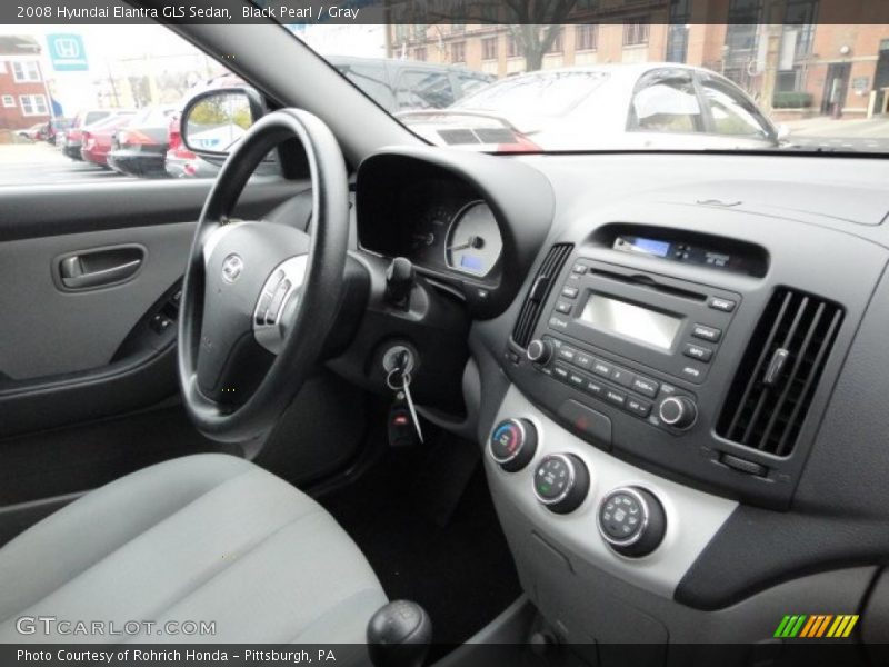 Black Pearl / Gray 2008 Hyundai Elantra GLS Sedan
