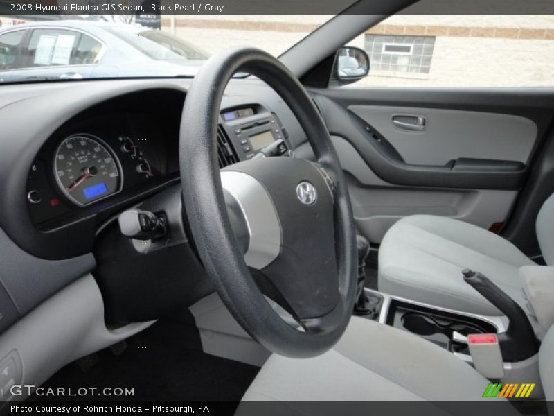 Black Pearl / Gray 2008 Hyundai Elantra GLS Sedan