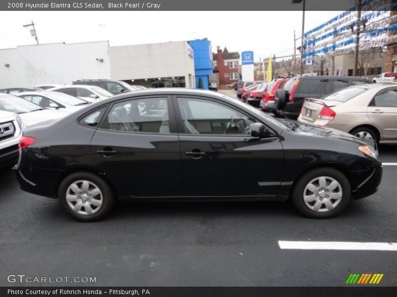 Black Pearl / Gray 2008 Hyundai Elantra GLS Sedan