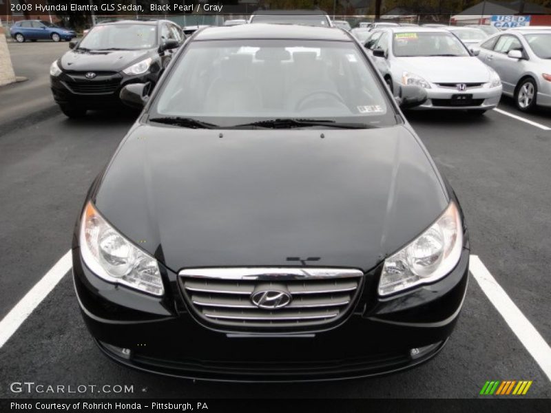 Black Pearl / Gray 2008 Hyundai Elantra GLS Sedan