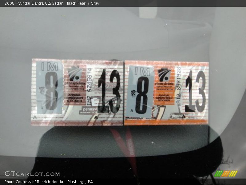 Black Pearl / Gray 2008 Hyundai Elantra GLS Sedan