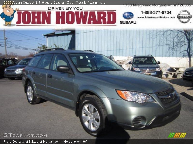Seacrest Green Metallic / Warm Ivory 2009 Subaru Outback 2.5i Wagon