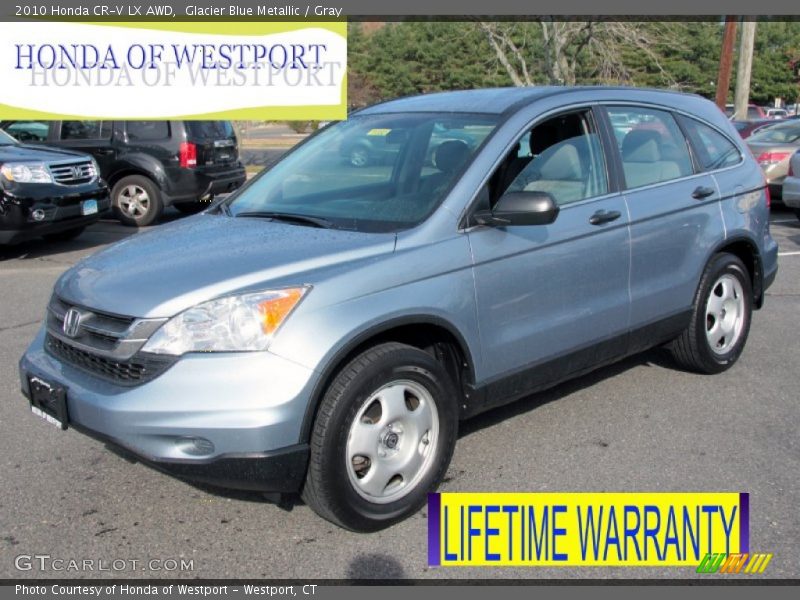 Glacier Blue Metallic / Gray 2010 Honda CR-V LX AWD
