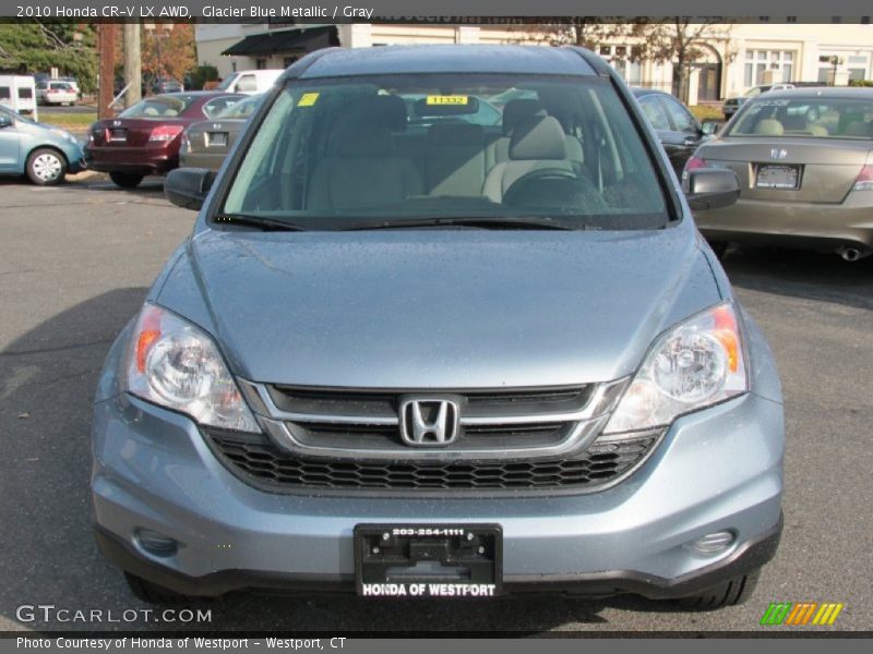 Glacier Blue Metallic / Gray 2010 Honda CR-V LX AWD