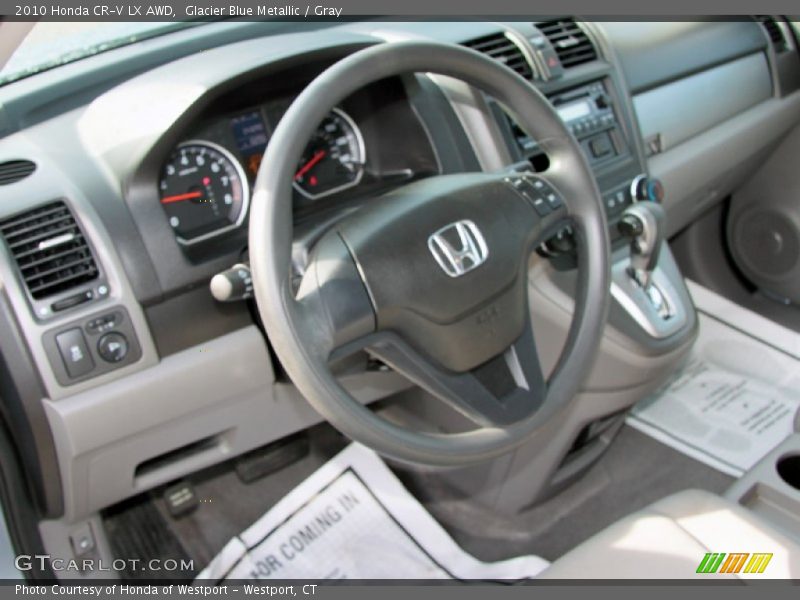 Glacier Blue Metallic / Gray 2010 Honda CR-V LX AWD