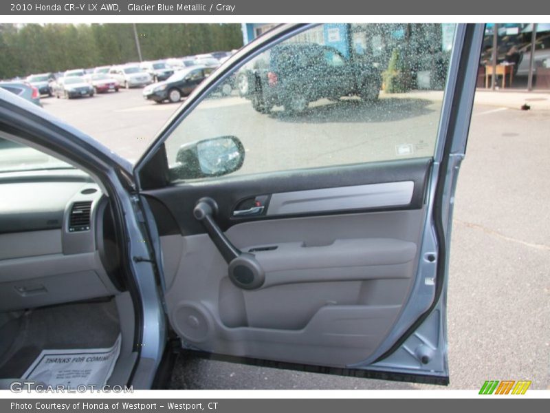 Glacier Blue Metallic / Gray 2010 Honda CR-V LX AWD