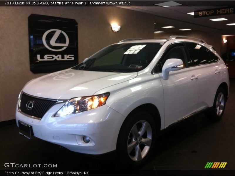 Starfire White Pearl / Parchment/Brown Walnut 2010 Lexus RX 350 AWD