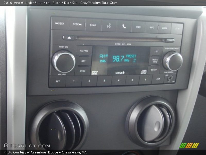 Black / Dark Slate Gray/Medium Slate Gray 2010 Jeep Wrangler Sport 4x4