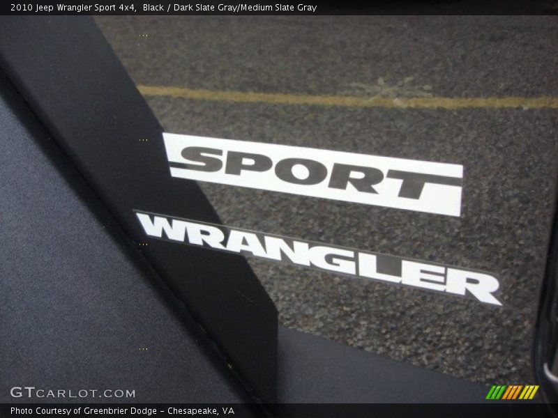Black / Dark Slate Gray/Medium Slate Gray 2010 Jeep Wrangler Sport 4x4