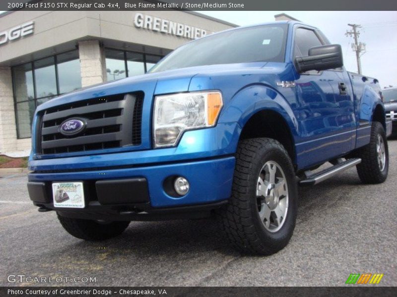 Blue Flame Metallic / Stone/Medium Stone 2009 Ford F150 STX Regular Cab 4x4