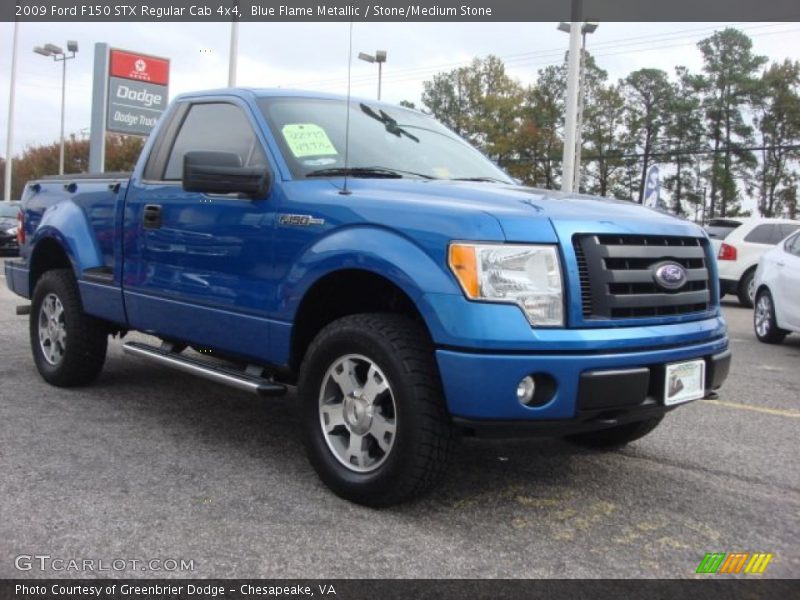 Blue Flame Metallic / Stone/Medium Stone 2009 Ford F150 STX Regular Cab 4x4