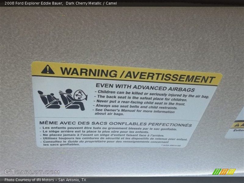 Dark Cherry Metallic / Camel 2008 Ford Explorer Eddie Bauer