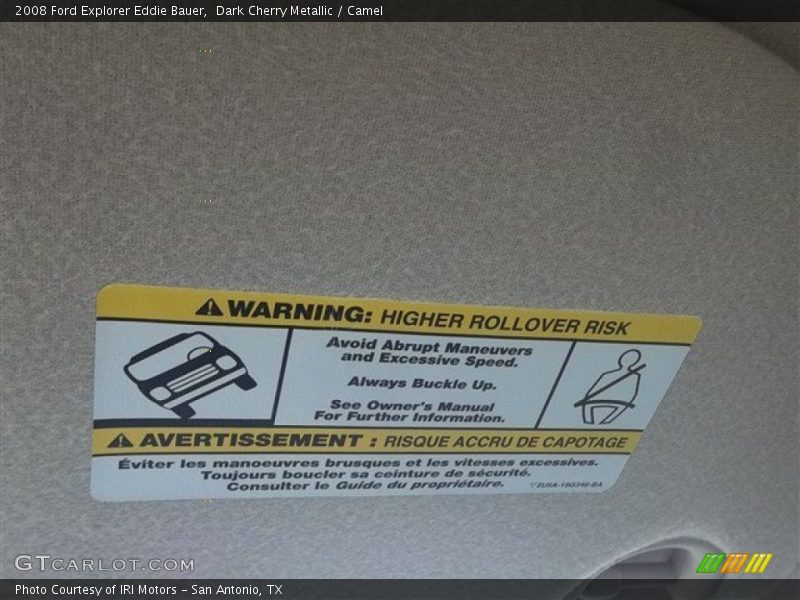 Dark Cherry Metallic / Camel 2008 Ford Explorer Eddie Bauer