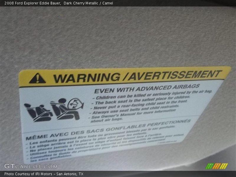 Dark Cherry Metallic / Camel 2008 Ford Explorer Eddie Bauer
