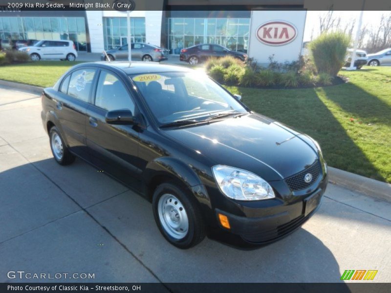 Midnight Black / Gray 2009 Kia Rio Sedan