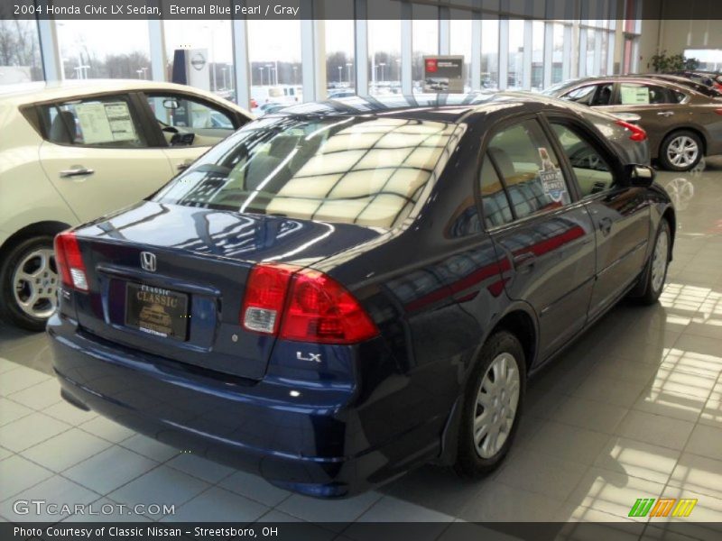 Eternal Blue Pearl / Gray 2004 Honda Civic LX Sedan