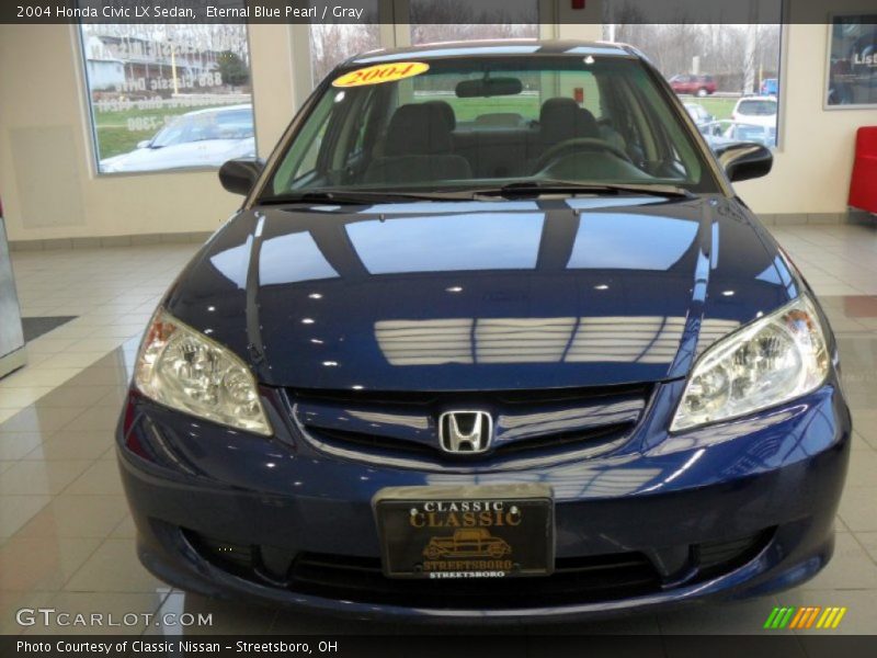 Eternal Blue Pearl / Gray 2004 Honda Civic LX Sedan