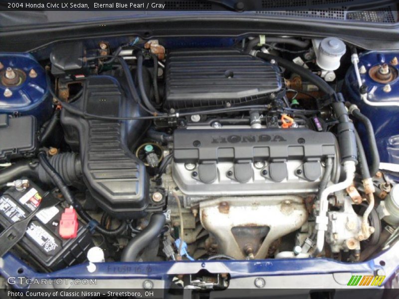 Eternal Blue Pearl / Gray 2004 Honda Civic LX Sedan
