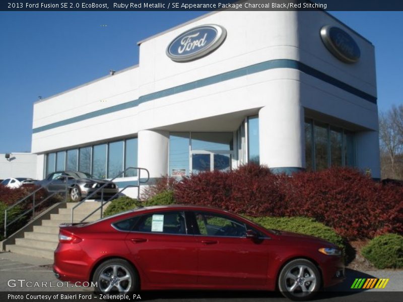 Ruby Red Metallic / SE Appearance Package Charcoal Black/Red Stitching 2013 Ford Fusion SE 2.0 EcoBoost
