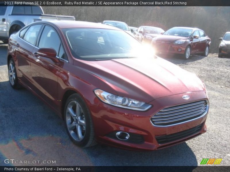 Ruby Red Metallic / SE Appearance Package Charcoal Black/Red Stitching 2013 Ford Fusion SE 2.0 EcoBoost