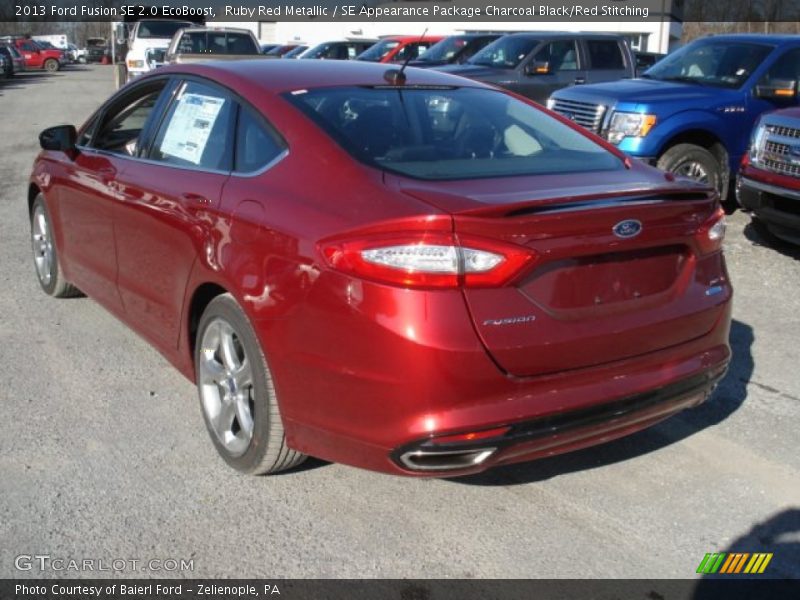 Ruby Red Metallic / SE Appearance Package Charcoal Black/Red Stitching 2013 Ford Fusion SE 2.0 EcoBoost