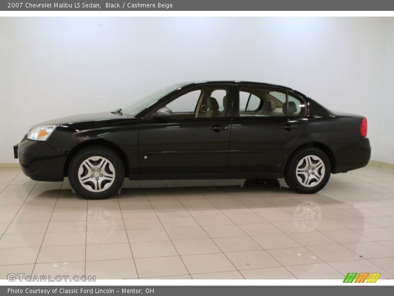 Black / Cashmere Beige 2007 Chevrolet Malibu LS Sedan