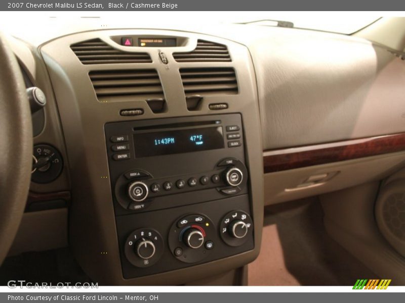 Black / Cashmere Beige 2007 Chevrolet Malibu LS Sedan