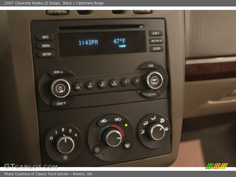 Black / Cashmere Beige 2007 Chevrolet Malibu LS Sedan