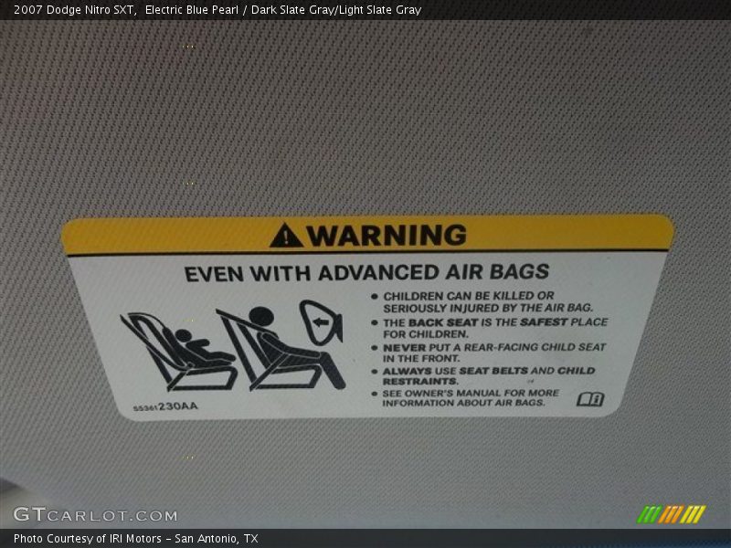 Electric Blue Pearl / Dark Slate Gray/Light Slate Gray 2007 Dodge Nitro SXT