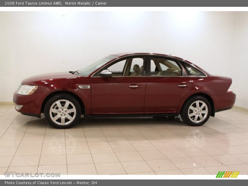 Merlot Metallic / Camel 2008 Ford Taurus Limited AWD