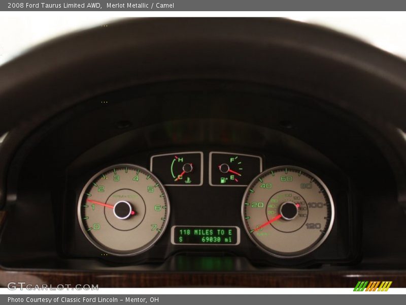 Merlot Metallic / Camel 2008 Ford Taurus Limited AWD