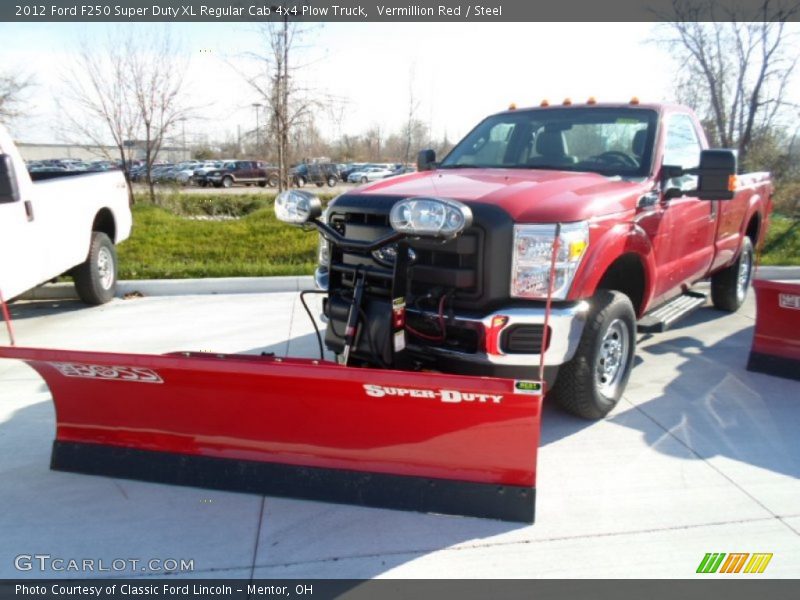 Vermillion Red / Steel 2012 Ford F250 Super Duty XL Regular Cab 4x4 Plow Truck