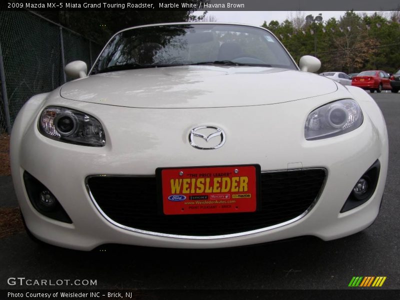 Marble White / Havana Brown 2009 Mazda MX-5 Miata Grand Touring Roadster