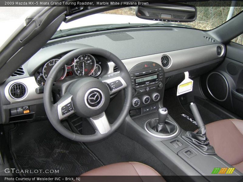 Marble White / Havana Brown 2009 Mazda MX-5 Miata Grand Touring Roadster