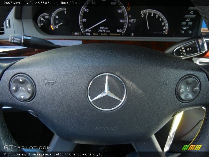 Black / Black 2007 Mercedes-Benz S 550 Sedan