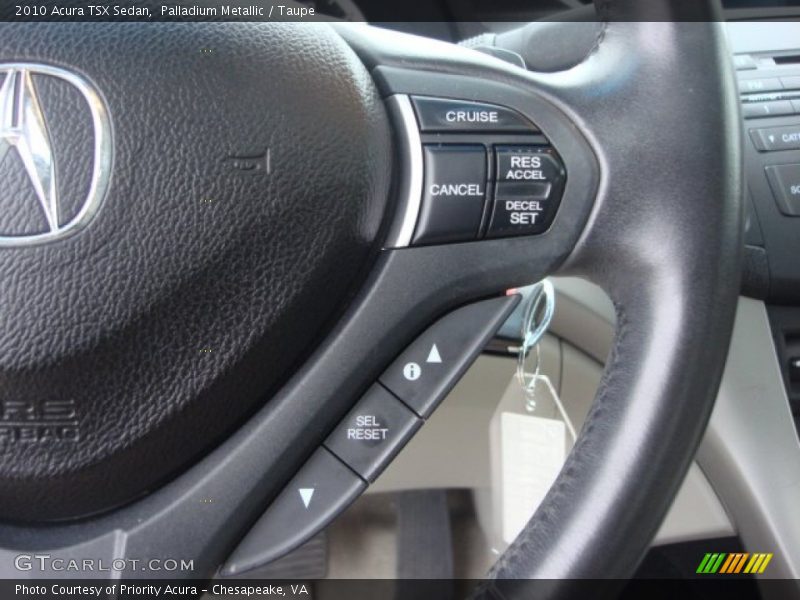 Palladium Metallic / Taupe 2010 Acura TSX Sedan