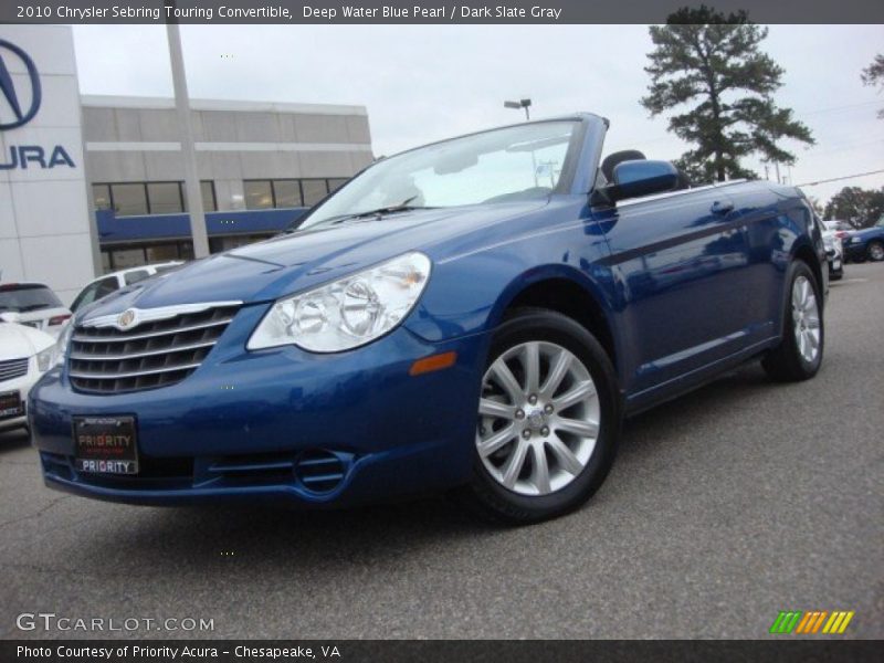 Deep Water Blue Pearl / Dark Slate Gray 2010 Chrysler Sebring Touring Convertible