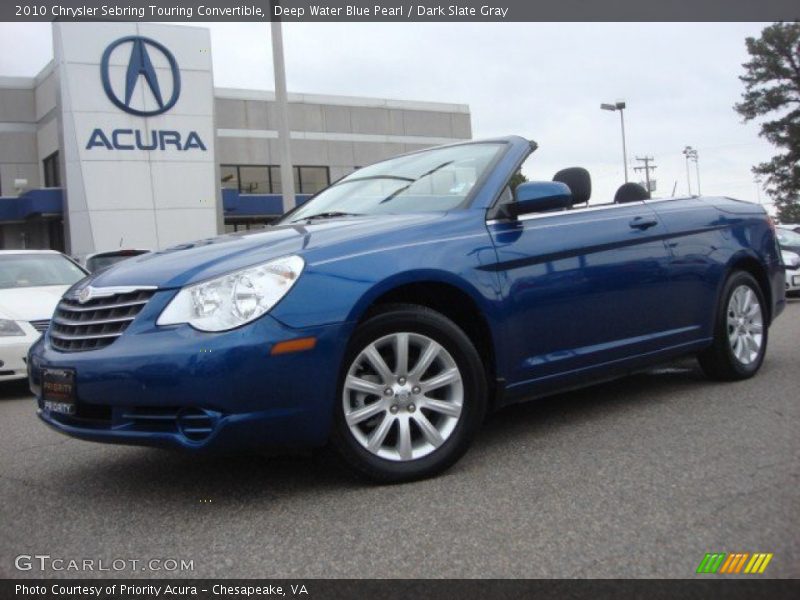 Deep Water Blue Pearl / Dark Slate Gray 2010 Chrysler Sebring Touring Convertible