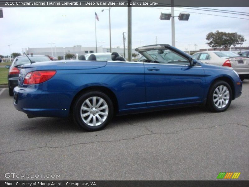 Deep Water Blue Pearl / Dark Slate Gray 2010 Chrysler Sebring Touring Convertible