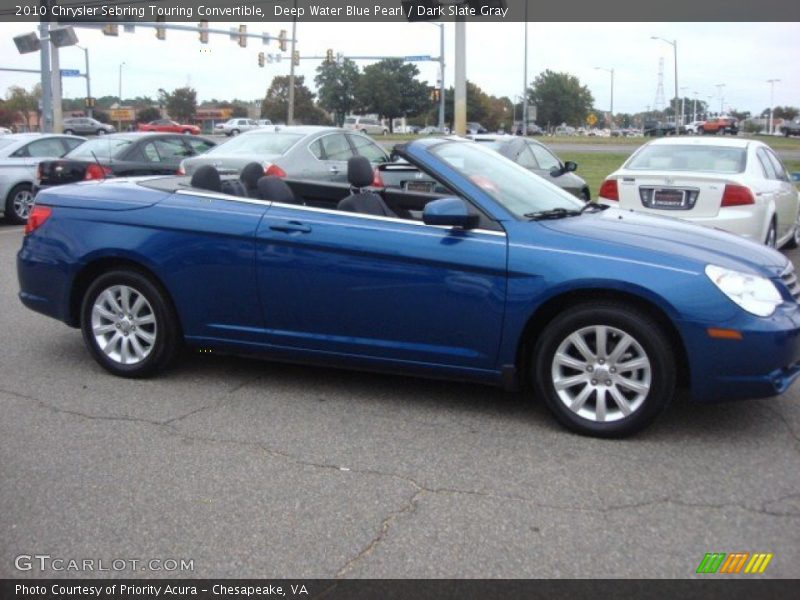 Deep Water Blue Pearl / Dark Slate Gray 2010 Chrysler Sebring Touring Convertible