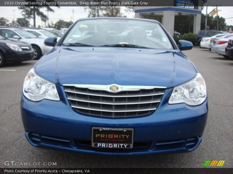 Deep Water Blue Pearl / Dark Slate Gray 2010 Chrysler Sebring Touring Convertible