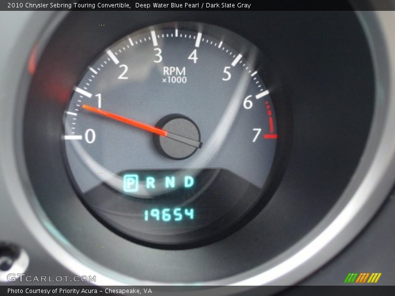 Deep Water Blue Pearl / Dark Slate Gray 2010 Chrysler Sebring Touring Convertible