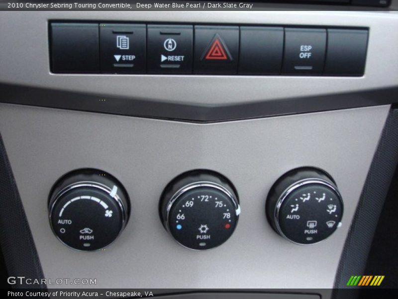 Controls of 2010 Sebring Touring Convertible