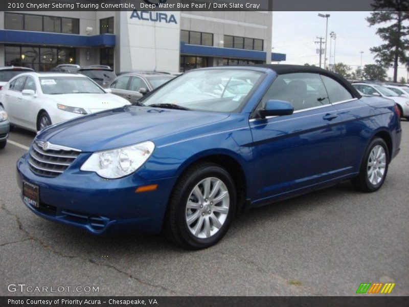 Deep Water Blue Pearl / Dark Slate Gray 2010 Chrysler Sebring Touring Convertible