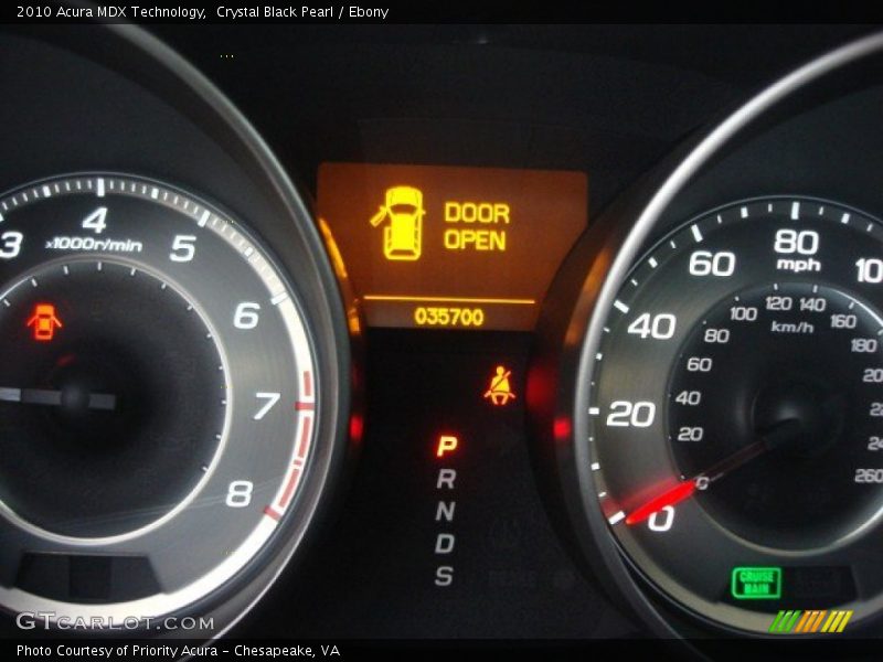 Crystal Black Pearl / Ebony 2010 Acura MDX Technology