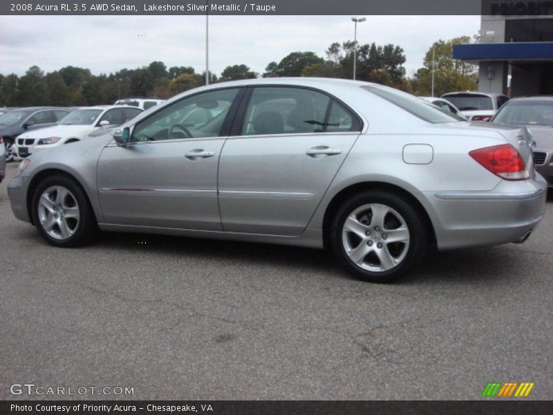 Lakeshore Silver Metallic / Taupe 2008 Acura RL 3.5 AWD Sedan